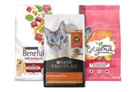 Small plastic pet food bags
