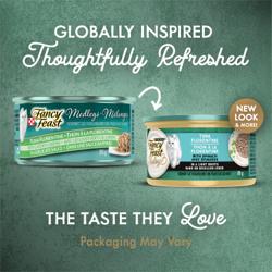 Globally inspired, thoughtfully refreshed - new look Fancy Feast Medleys cans