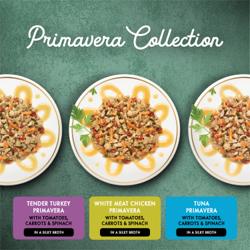 Contents - Tender turkey primavera, white meat chicken primavera, tuna primavera