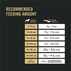 Pro Plan® Complete Essentials™ Shredded Blend Turkey & Rice Dry Dog Food feeding chart