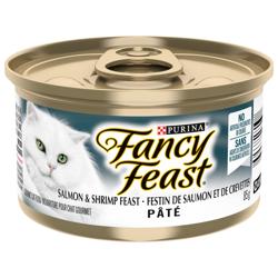 Fancy Feastᴹᴰ Pâté Festin de Saumon et de Crevettes Nourriture pour Chats Gourmet