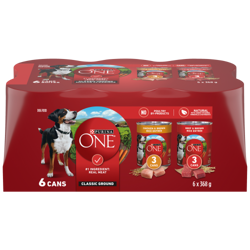 Purina ONE SmartBlend Classic Ground Dog Food Variety Pack with Chicken & Beef