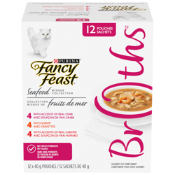Fancy Feastᴹᴰ Bouillons Collection Bisque de Fruits de Mer Complément pour Chats Gourmet