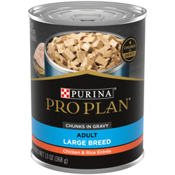 Pro Planᴹᴰ Focusᴹᴰ Formule Grandes Races Entrée de Poulet et Riz Bouchees en Sauce Adulte Nourriture Humide pour Chiens
