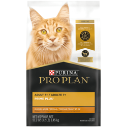 Pro Planᴹᴰ Adulte 7+ PRIME PLUS Formule Poulet et Riz Nourriture Sèche pour Chats