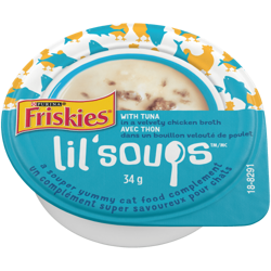 Friskies Lil’ Soups avec Thon dans un Bouillon Velouté de Poulet