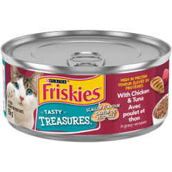 Friskies Tasty Treasures avec Poulet et Thon en Sauce Nourriture Humide pour Chats
