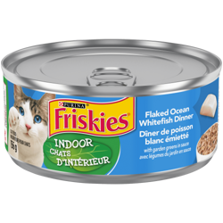Friskies® Indoor Flaked Ocean Whitefish Dinner with Garden Greens in Sauce Wet Cat Food