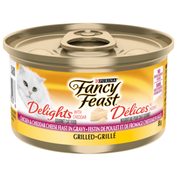 Fancy Feast Délices au Cheddar Grillés Festin de Poulet et de Fromage Cheddar en Sauce Nourriture pour Chats