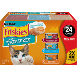 Friskies® Tasty Treasures® with Liver or Scallop Flavour Cat Food Variety Pack