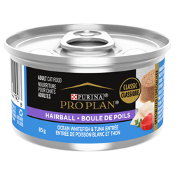 Pro Plan Spécialisée Boule de Poils Entrée de Poisson Blanc et Thon Classique Nourriture Humide pour Chats