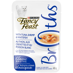 Fancy Feast® Classic Broths with Tuna, Shrimp & Whitefish Cat Food Complement