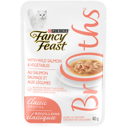 Fancy Feastᴹᴰ Bouillons Classiques au Saumon Sauvage et aux Légumes Complément pour Chats