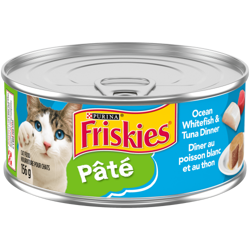 Friskies Pâté DÎner au Poisson de Mer Blanc et au Thon Nourriture Humide pour Chats