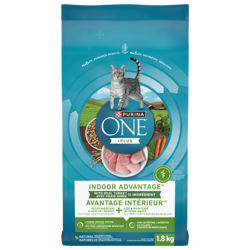 Purinaᴹᴰ ONEᴹᴰ +Plus Avantage Intérieurᴹᴰ avec vraie dinde nourriture pour chats adultes