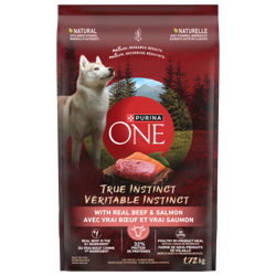 Purinaᴹᴰ ONEᴹᴰ Véritable Instinct avec Vrai Boeuf et Vrai Saumon Nourriture pour Chiens