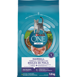 Purinaᴹᴰ ONEᴹᴰ +Plus Contrôle des Boules de Poils Nourriture pour Chats Adultes