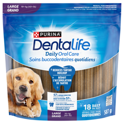 Purinaᴹᴰ Dentalifeᴹᴰ Gâteries à Mâcher pour Chiens pour les Soins Buccodentaires Quotidiens pour Grandes Races