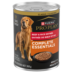 Pro Planᴹᴰ Adulte Complete Essentials Entrée de Boeuf et Riz Classique Nourriture Humide pour Chiens