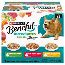 Purinaᴹᴰ Benefulᴹᴰ IncrediBitesᴹᴰ emballage assorti en sauce