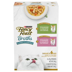 Fancy Feast Broths®Classic Chicken& Salmon Collection 6 Pack Variety Pack
