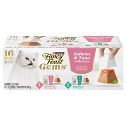 Fancy Feast® Gems® Mousse Paté with a Halo of Savoury Gravy Salmon & Tuna Collection Wet Cat Food