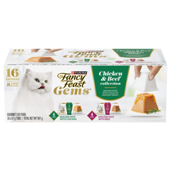 Fancy Feast® Gems® Mousse Paté with a Halo of Savoury Gravy Chicken & Beef Collection Wet Cat Food