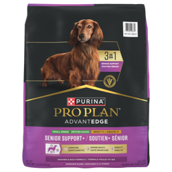 Pro Planᴹᴰ AdvantEDGE Soutien+ Sénior Bouchées à la viande – Nourriture sèche pour chiens adultes de petites races de 7 ans et plus, Formule Poulet et riz