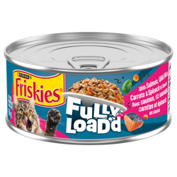 Friskiesᴹᴰ Fully Load’d🅪 With Salmon, Wild Rice, Carrots & Spinach In Sauce