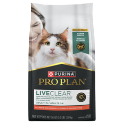 Pro Plan LiveClear Réduit les Allergènes Formule Saumon et Riz Nourriture Sèche pour Chats