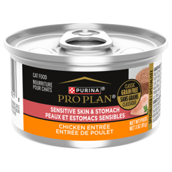 Pro Planᴹᴰ Peaux et estomacs sensibles – Nourriture humide pour chats adultes, Entrée de poulet sans grains classique