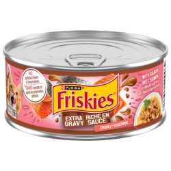Friskiesᴹᴰ Riche en Sauce Bouchées avec Saumon en Sauce Savoureuse Nourriture Humide pour Chats