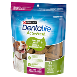 Purinaᴹᴰ DentaLifeᴹᴰ ActivFreshᴹᶜ Gâteries à Mâcher pour Chiens pour Races Petites et Moyennes