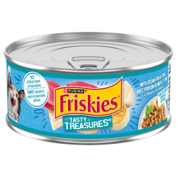 Friskiesᴹᴰ Tasty Treasuresᴹᴰ avec Poisson de Mer et Thon en Sauce Nourriture Humide pour Chats