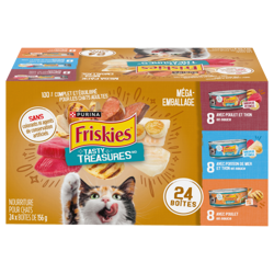 Friskiesᴹᴰ Tasty Treasuresᴹᴰ Emballage Assorti avec Foie ou Saveur de Pétoncle Nourriture pour Chats