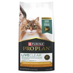 Pro Planᴹᴰ LiveClear pour chats adultes de 7 ans et plus – Nourriture sèche pour chats, Formule Poulet et riz