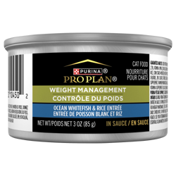 Purinaᴹᴰ Pro Planᴹᴰ Contrôle du poids – Nourriture humide pour chats adultes, Entrée de poisson blanc et riz en sauce