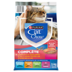 Purinaᴹᴰ Cat Chowᴹᴰ Complète avec Vrai Saumon Nourriture pour Chats