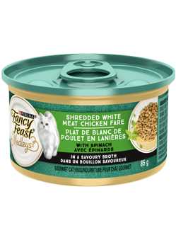 Fancy Feast🅫 Medleys🅫 Plat de Blanc de Poulet en Lanières avec Épinards dans un Bouillon Savoureux