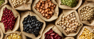 Dried beans in bags