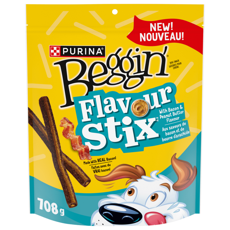 Beggin’ᴹᴰ Flavour Stixᴹᴰ Aux saveurs de bacon et de beurre d’arachide gâteries pour Chiens