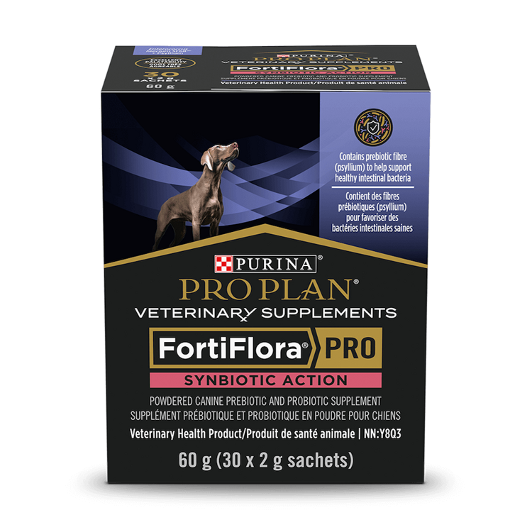 Pro Plan Veterinary Supplementsᴹᴰ Supplément prébiotique et probiotique en poudre FortiFlora PRO Synbiotic action🅫 produit de santé animale
