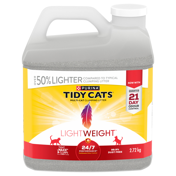 Litière agglomérante Tidy Catsᴹᴰ Poids Plumeᴹᴰ 24/7 Performanceᴹᴰ Litière Agglomérante Multichat