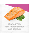 Crafted with real seared salmon and spinach