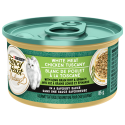 Purina® Fancy Feast Medleys™ White Meat Chicken Tuscany with Long Grain Rice & Spinach in a Savoury Sauce Cat Food 85g