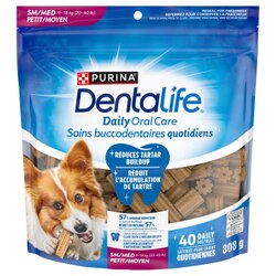 Purinaᴹᴰ DentaLifeᴹᴰ Gâteries à Mâcher pour Chiens pour les Soins Buccodentaires Quotidiens pour Races Petites et Moyennes