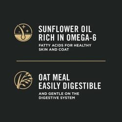 Sunflower oil rich in omega-6, oat meal easily digestible
