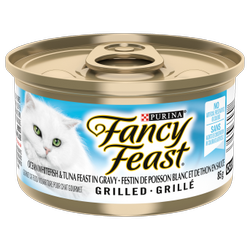 Fancy Feast® Grilled Ocean Whitefish & Tuna Feast in Gravy Gourmet Cat Food