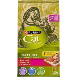 Cat Chowᴹᴰ Naturel avec Vrai Poulet et Vrai Saumon Nourriture pour Chats