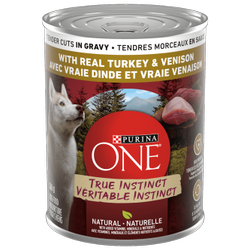 Purina ONEᴹᴰ Véritable Instinct Tendres Morceaux en Sauce Avec De La Vraie Dinde Et Venaison Nourriture pour Chiens